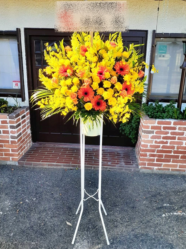 イエローオレンジ系 スタンド花1段 soran-st1005