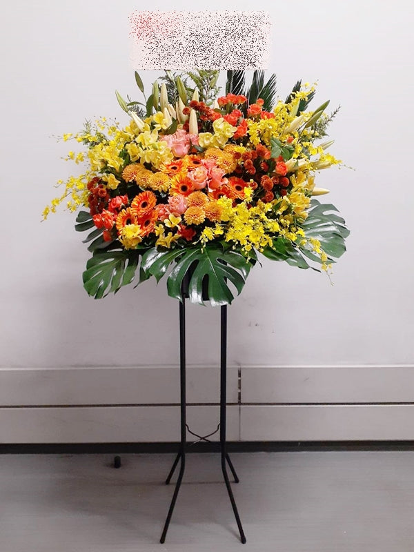イエローオレンジ系 スタンド花1段 soran-st1011